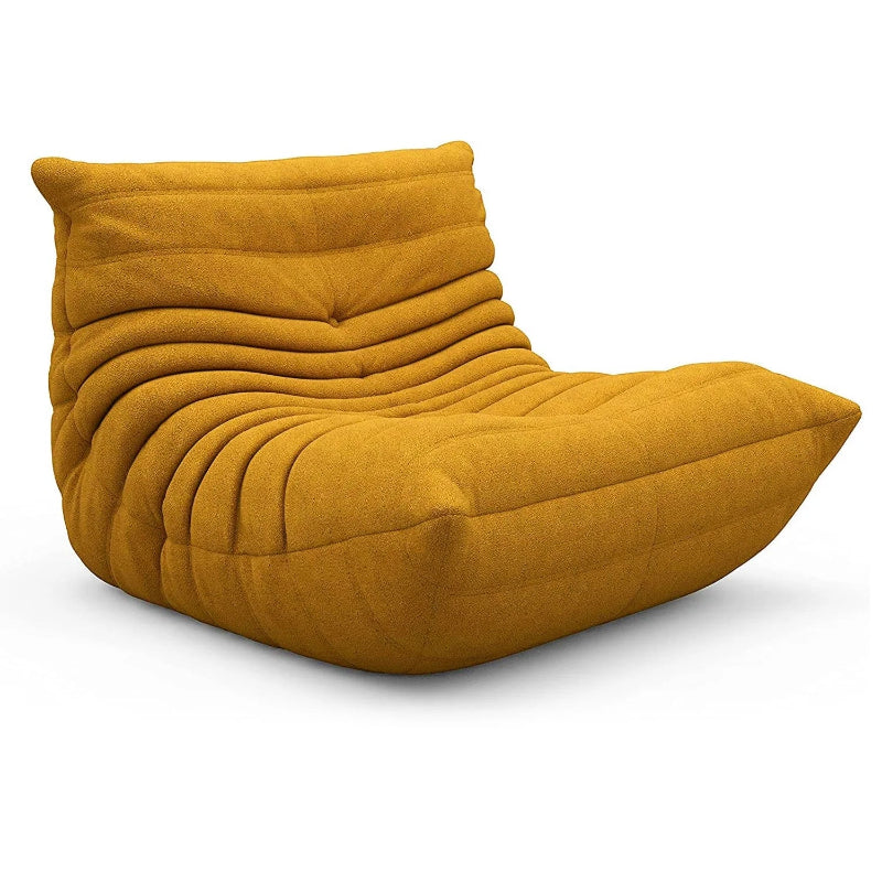 Mustard yellow textured Togo chair.