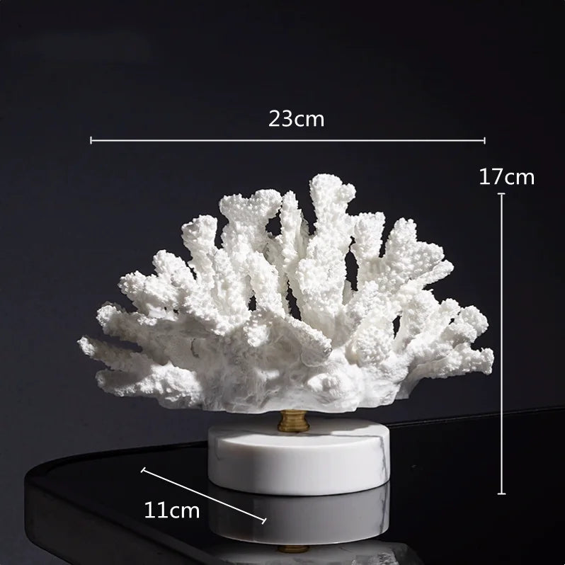 Marble coral sculpture, Aurelia style, on a marble base