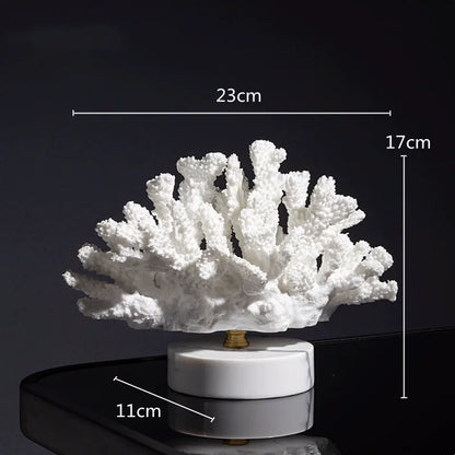 Marble coral sculpture, Aurelia style, on a marble base
