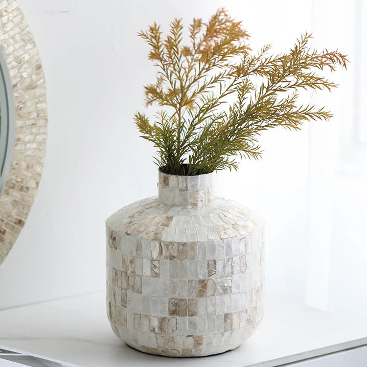 Coastal Shell Mosaic Vase
