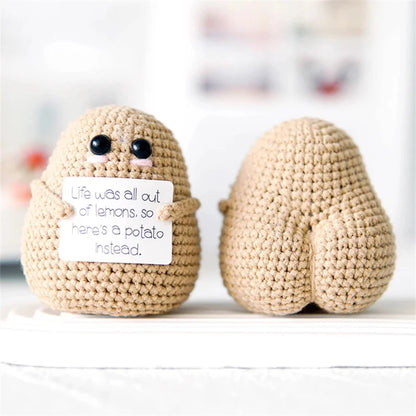 Adorable Positive Potato with uplifting messages for daily motivation.