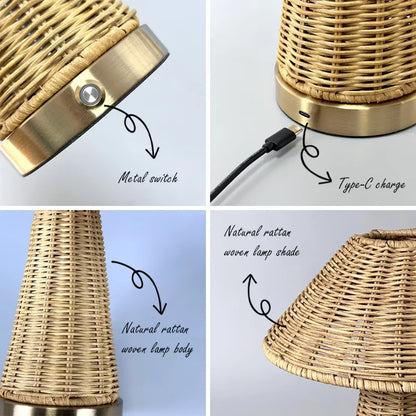 Rattan Rechargeable Table Lamps