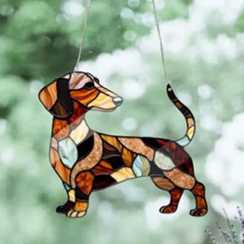 Dachshund Stained Glass Suncatcher