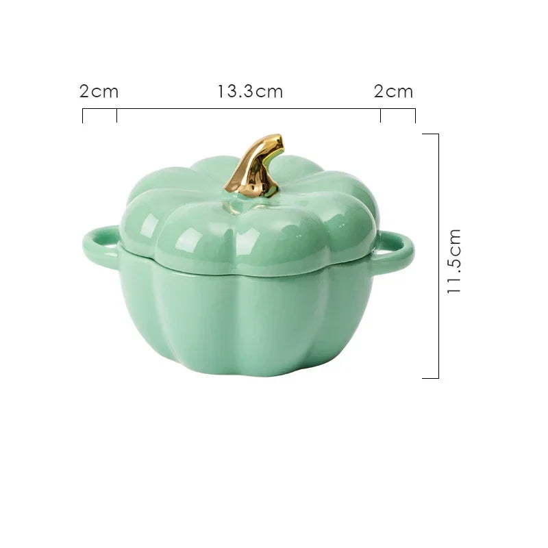 Green pumpkin bowl dimensions.
