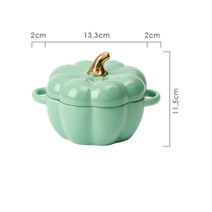Green pumpkin bowl dimensions.