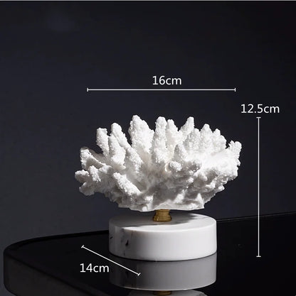 Marble coral sculpture, Calypso style, on a marble base