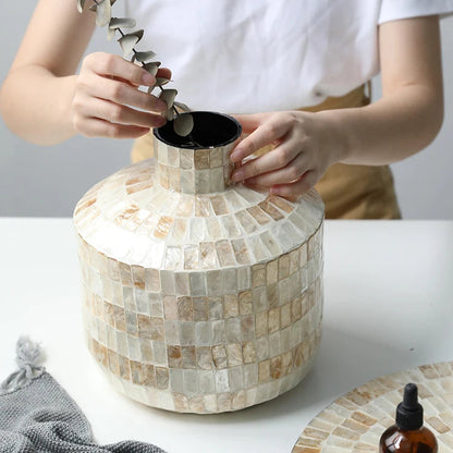 Coastal Shell Mosaic Vase