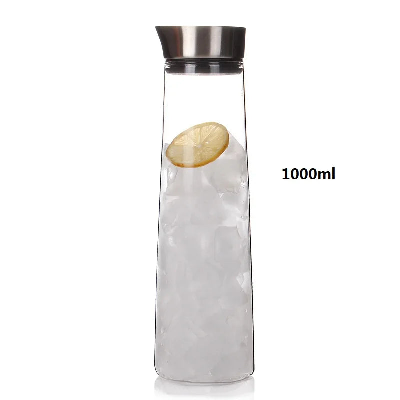 A glass carafe filled with ice and a lemon slice, with a 1000ml label on a white background.