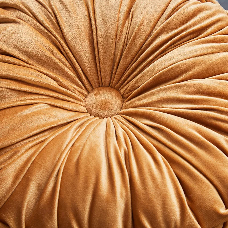 Close-up of a textured brown cushion with folds