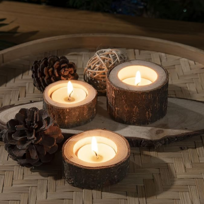 Wood Candle Holders