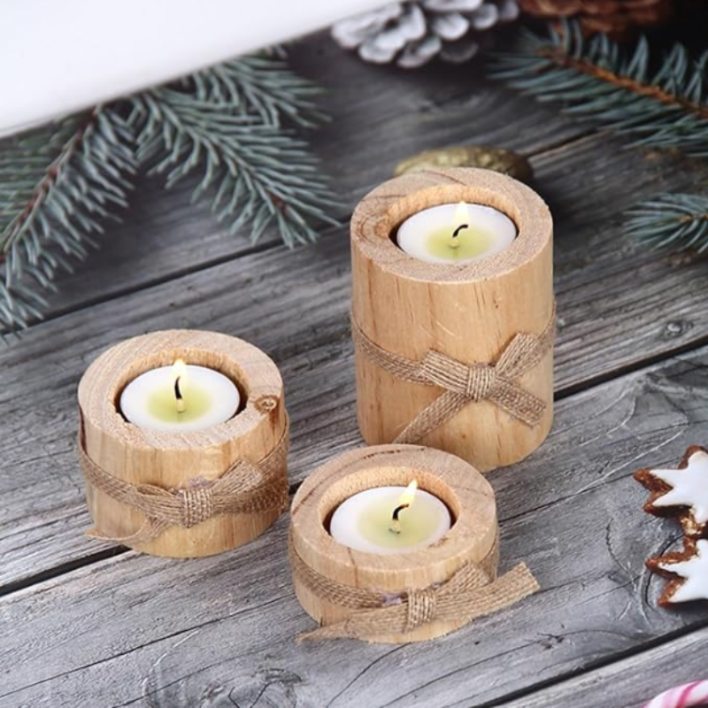 Wood Candle Holders