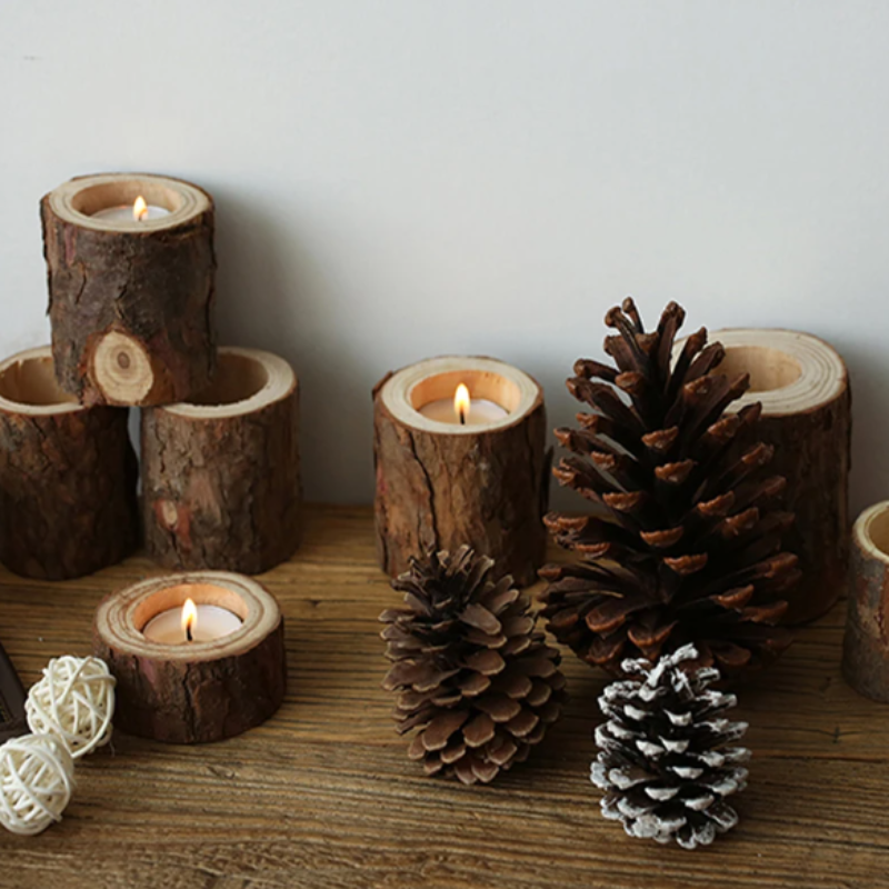 Wood Candle Holders