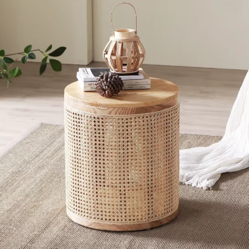 Rattan Storage Side Table