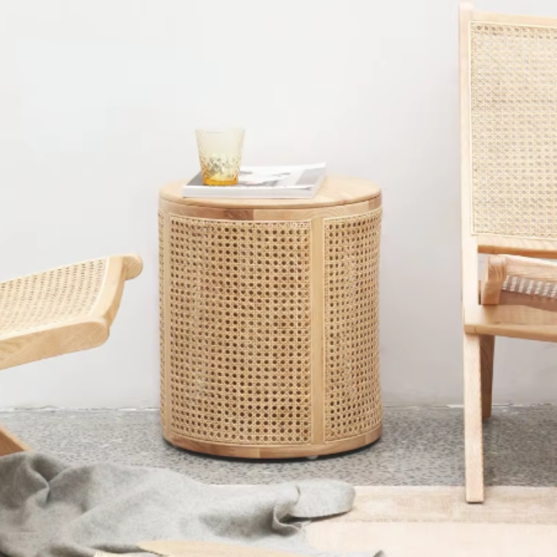 Rattan Storage Side Table