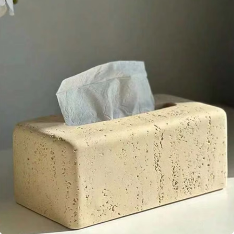 Faux Travertine Tissue Box