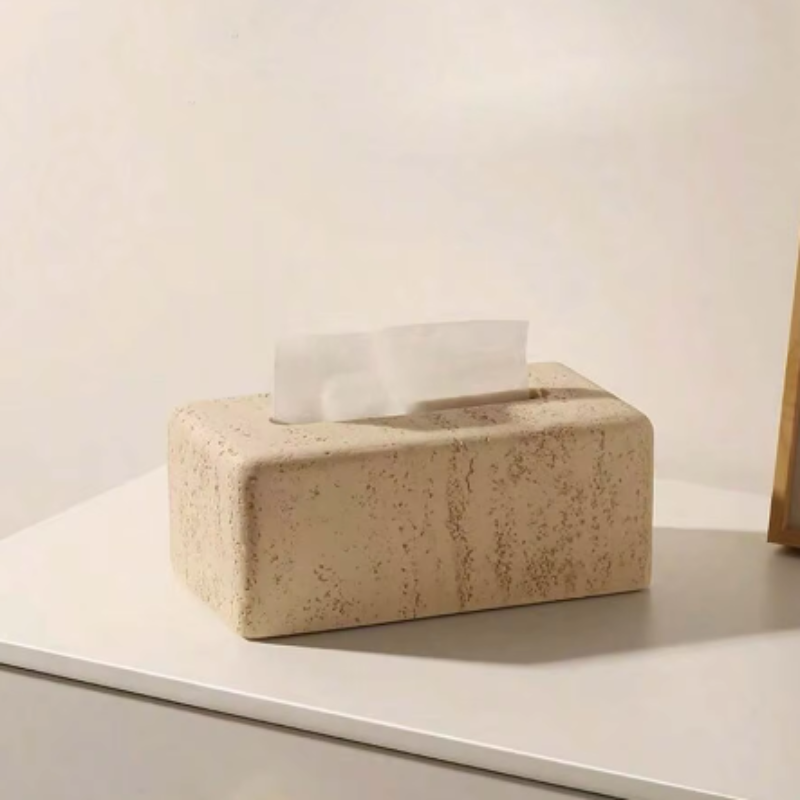 Faux Travertine Tissue Box