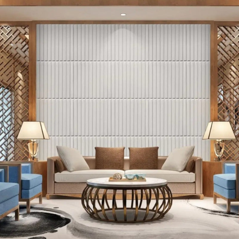 Modern living room with a sofa, chairs, and coffee table in a stylish interior setting.