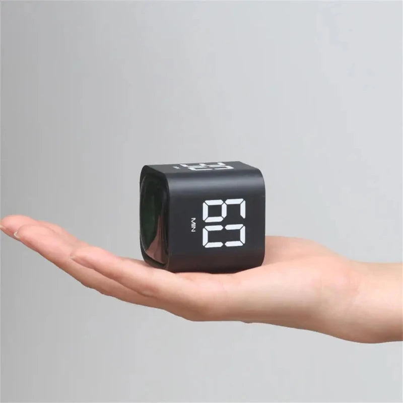 Minimalist productivity cube for Pomodoro technique and task focus.