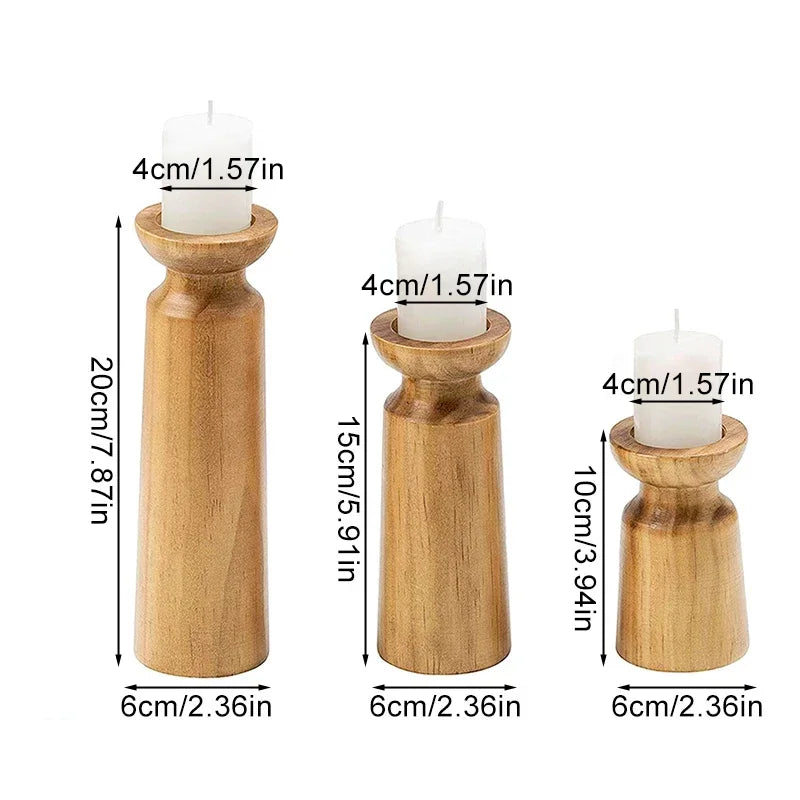 3-piece candle holder set with tall, medium, and short sizes, highlighting proportional design for versatile use.