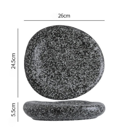 Granite stone with dimensions labeled on a white background