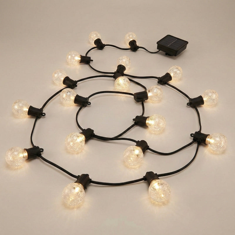String of lights with bulbs on a neutral background
