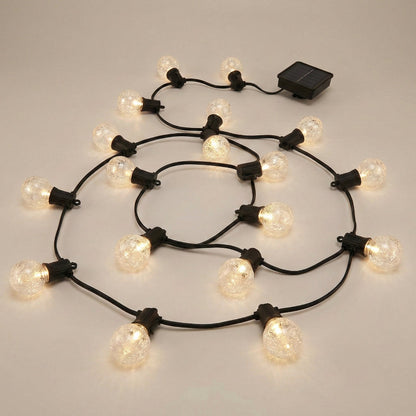 String of lights with bulbs on a neutral background