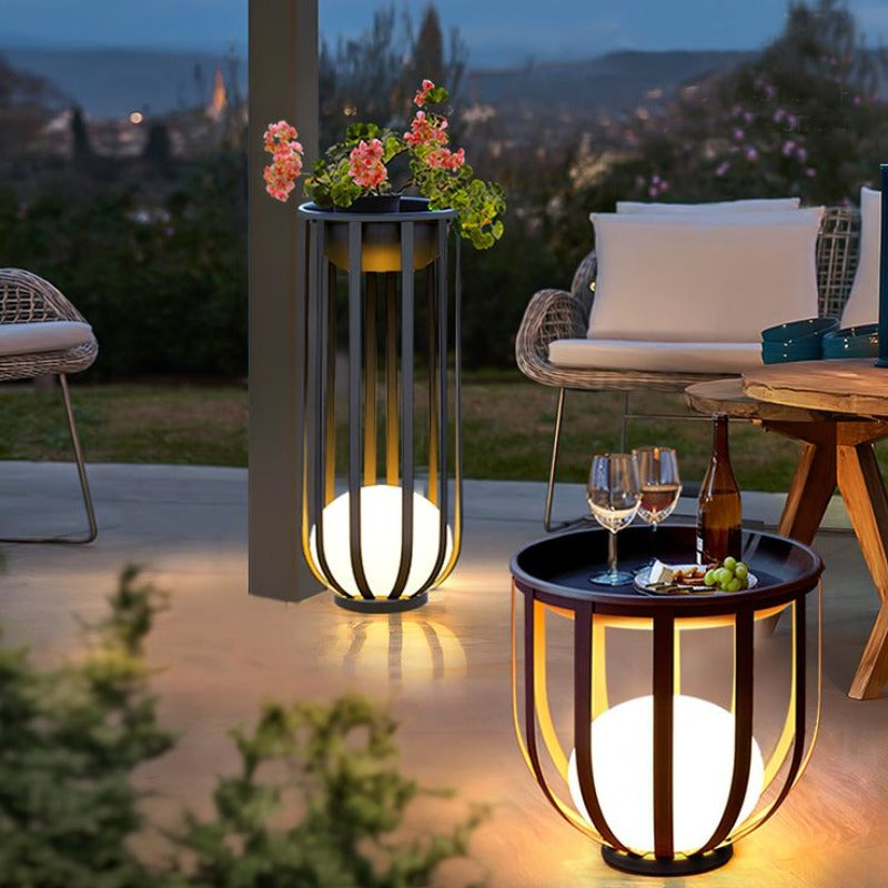 Contemporary solar table, blending modern design with sustainable energy solutions.