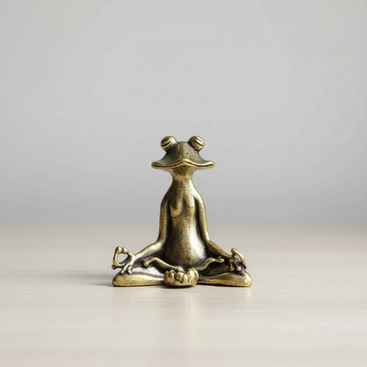 Zen Frog garden figurine in meditative pose – peaceful home and garden decor by Kiyo Home