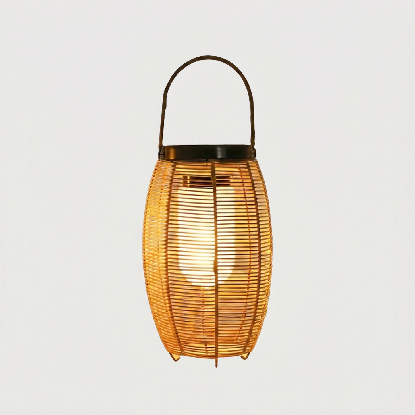 Woven Rattan Solar Floor Lanterns