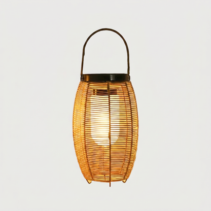 Woven Rattan Solar Floor Lanterns