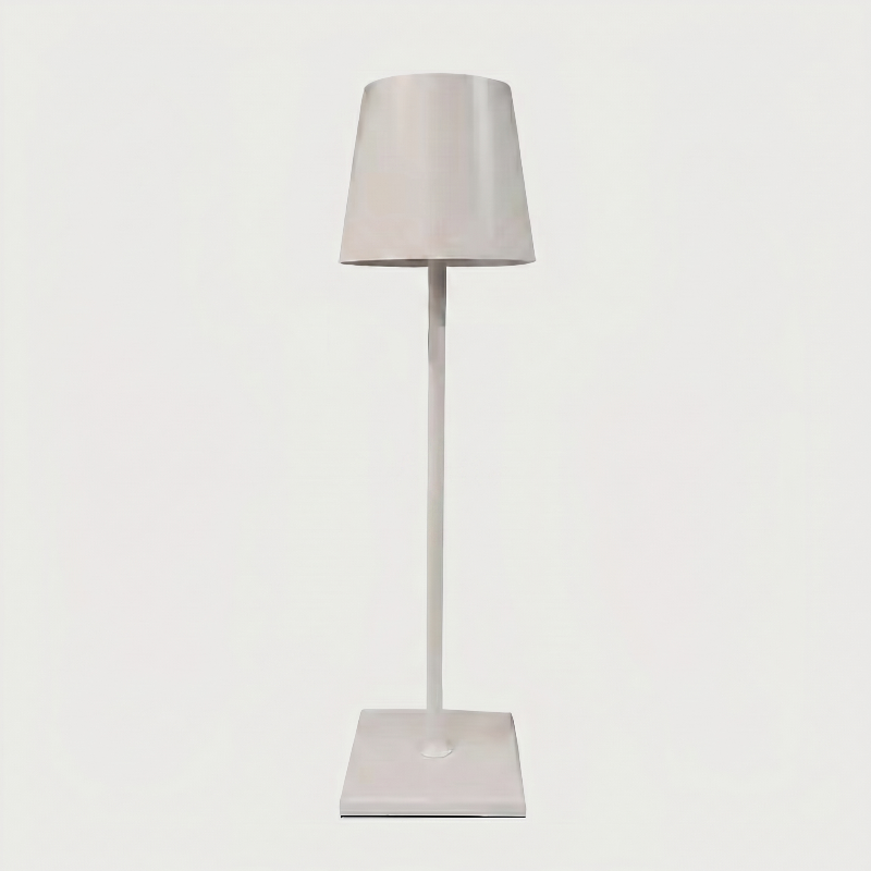 Allegra dimmable cordless table lamp in white on white background