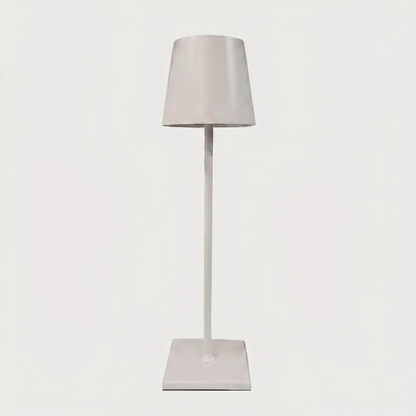 Allegra dimmable cordless table lamp in white on white background
