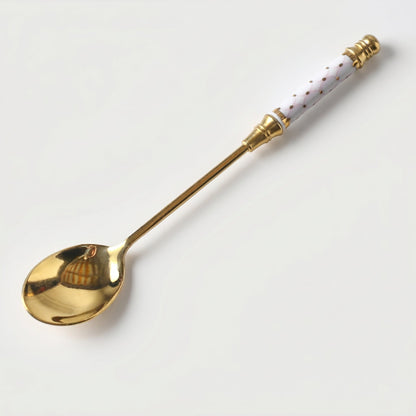 White Amalfi dessert spoon on white background
