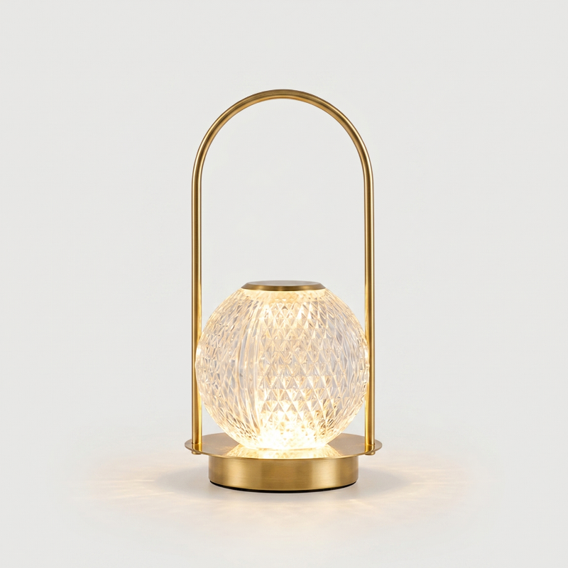 Crystal touch table lamp on white background