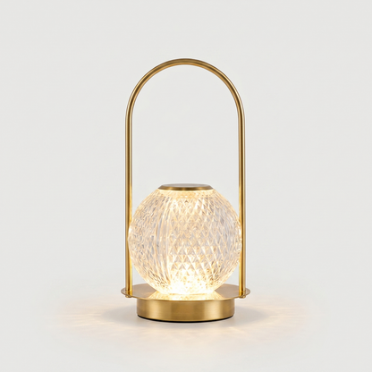 Crystal touch table lamp on white background