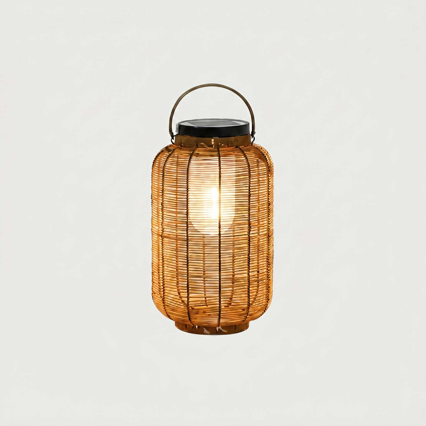 Woven Rattan Solar Floor Lanterns