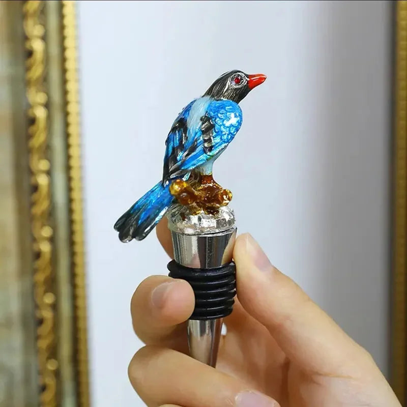 Bird bottle stopper with a detailed design, perfect for gifting or home decor