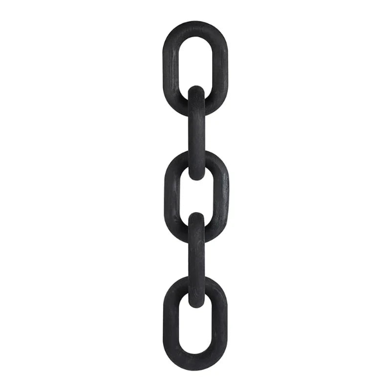 Stylish black wood chain, a unique and eye-catching decor piece for any room.