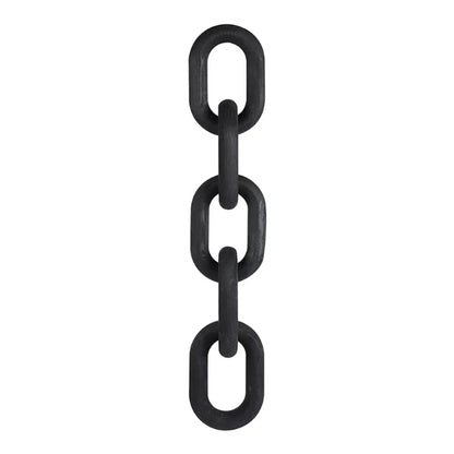 Stylish black wood chain, a unique and eye-catching decor piece for any room.