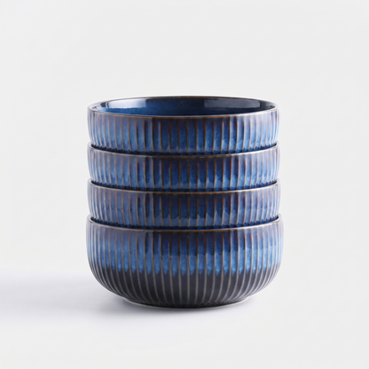 Blue Ceramic 4-Piece Dish Set