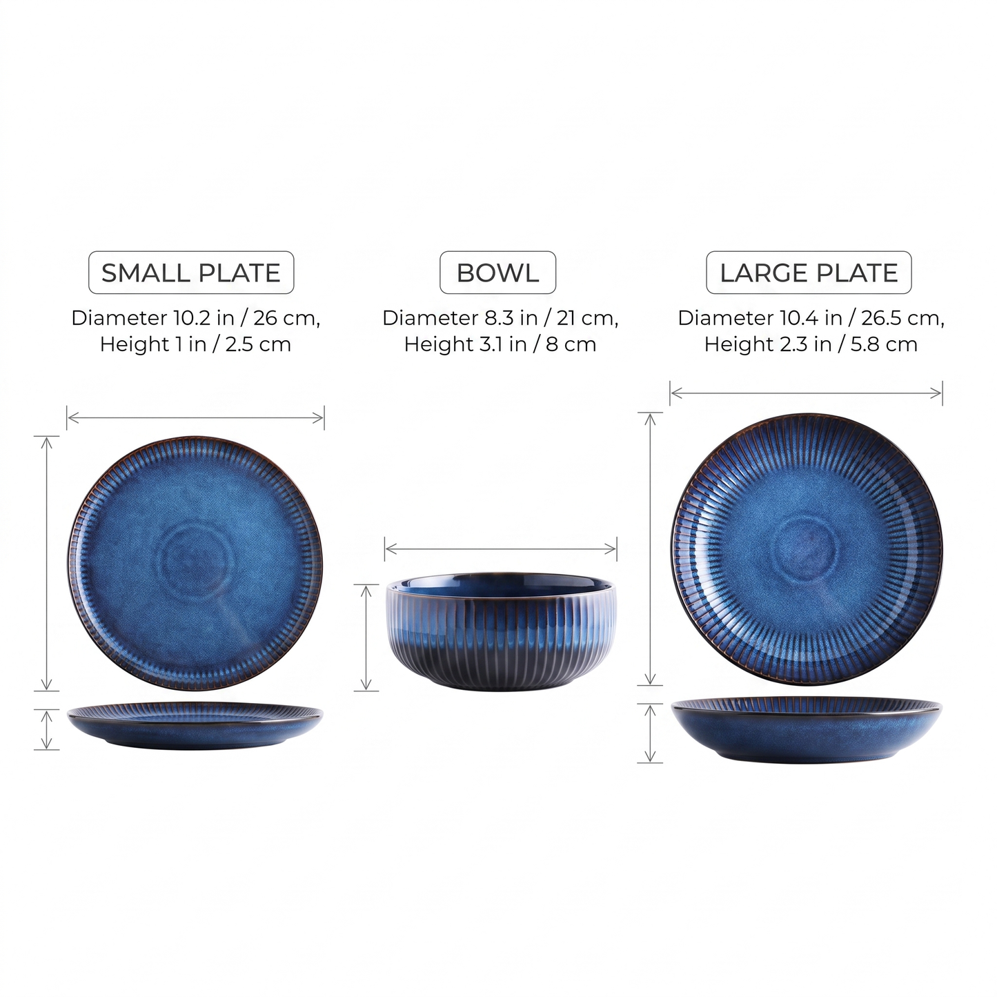 Blue Ceramic 4-Piece Dish Set