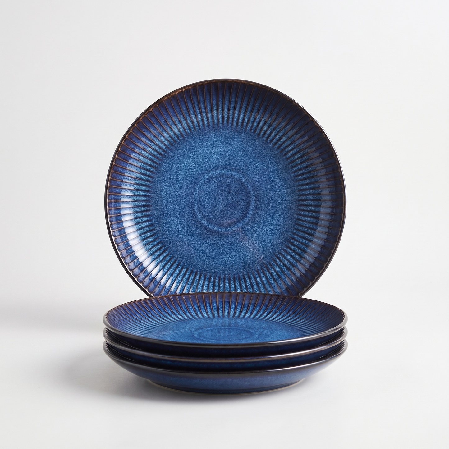 Blue Ceramic 4-Piece Dish Set
