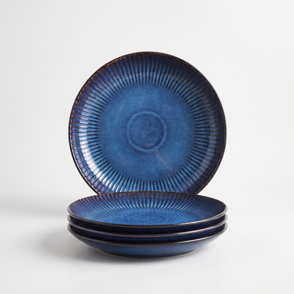Blue Ceramic 4-Piece Dish Set