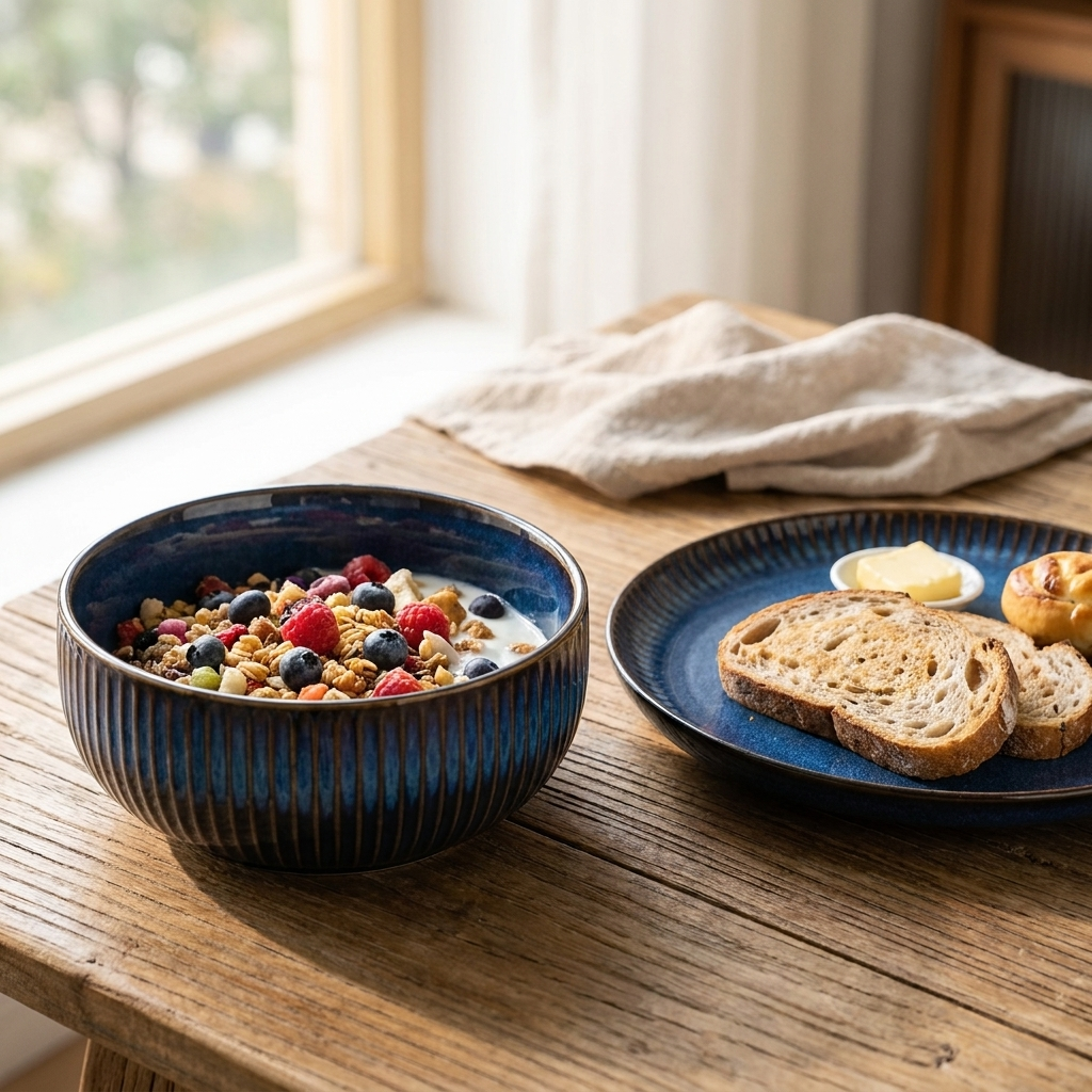 Blue Ceramic 4-Piece Dish Set