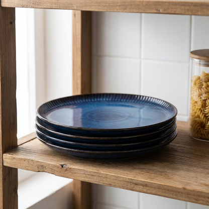 Blue Ceramic 4-Piece Dish Set