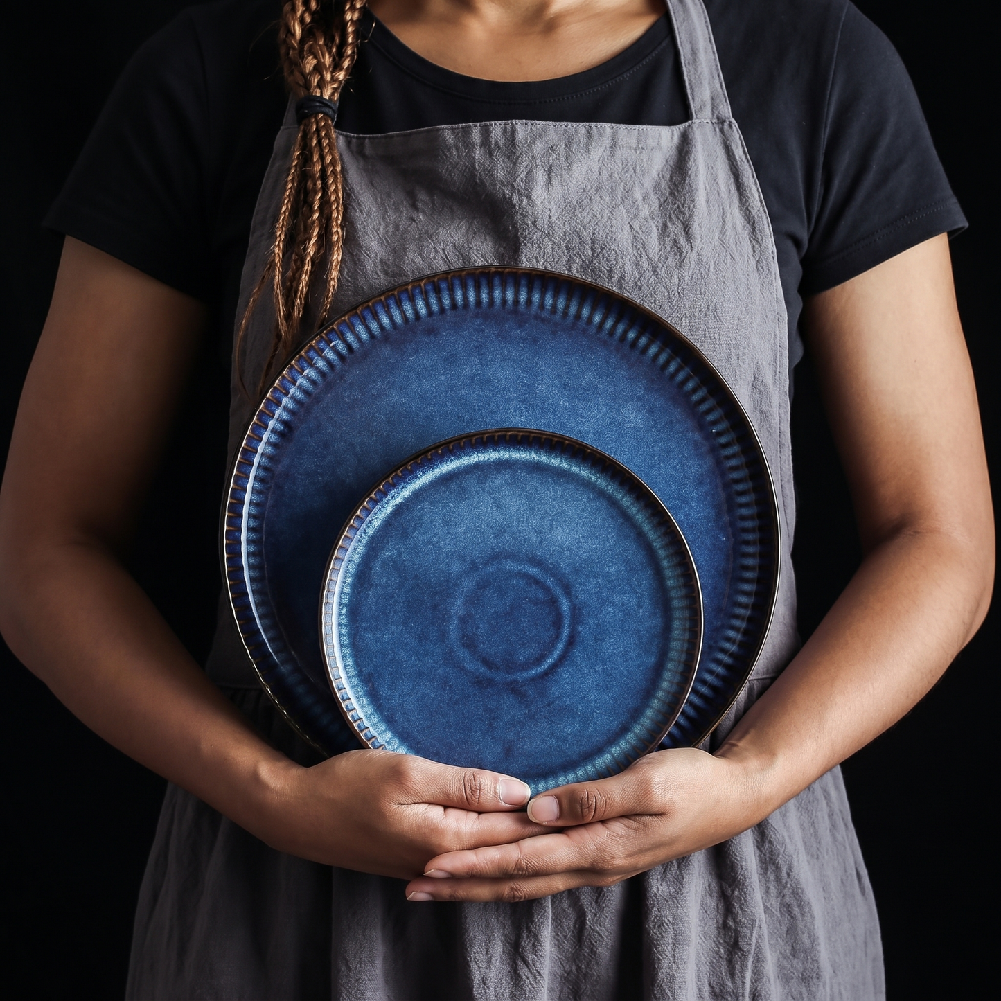 Blue Ceramic 4-Piece Dish Set