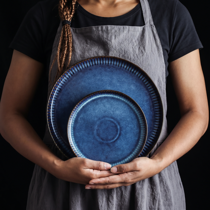 Blue Ceramic 4-Piece Dish Set