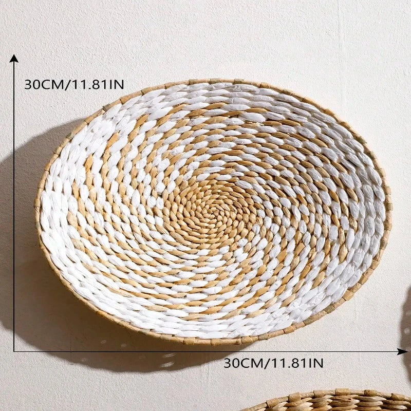 Versatile boho woven wall baskets, perfect for styling or organizing in your home.