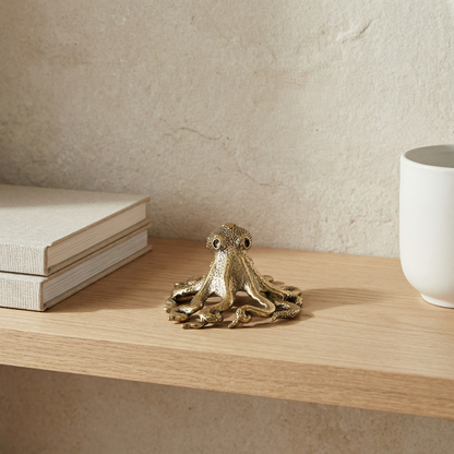 Handcrafted brass octopus figurine