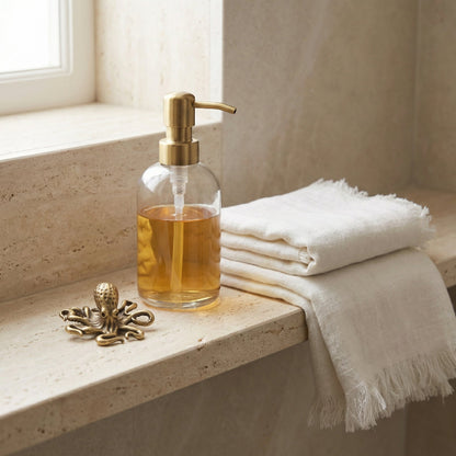 Close-up of brass octopus sculpture highlighting detailed tentacle design.